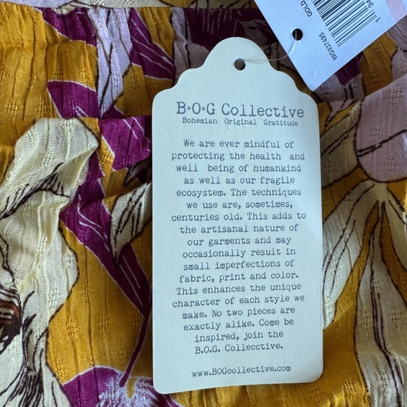 [NWT] Free People B.O.G Collective GOLD FLORAL COWL NECK MAXI SUMMER DRESS - Picture 7 of 11